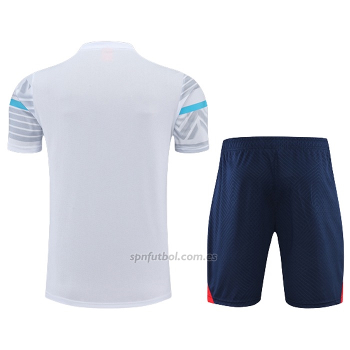 Chandal del Olympique Marsella Manga Corta 2022-2023 Gris - Pantalon Corto